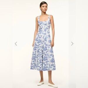 Brand New Never Worn - STAUD - Wells Printed Poplin Dress - Blue Toile - Size 0